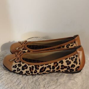 Vionic "Minna" Calf Hair Animal Print Flats